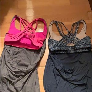 2 Lululemon Tank Tops with Sports Bras Attached